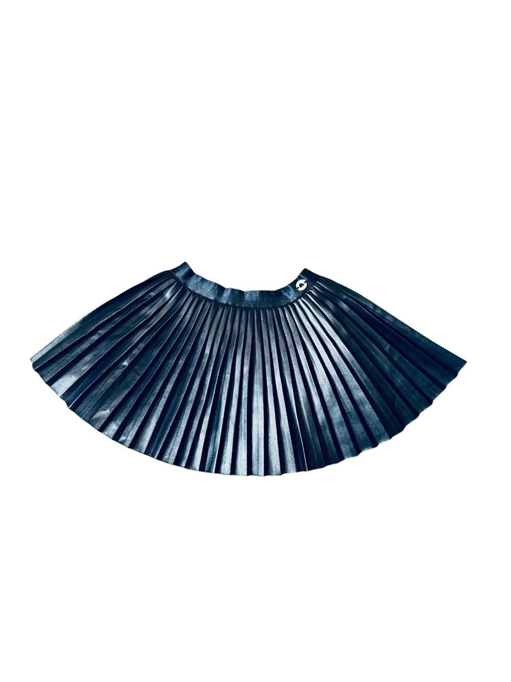 Mayoral Navy Pleated Faux Leather Circle Skirt Size 3